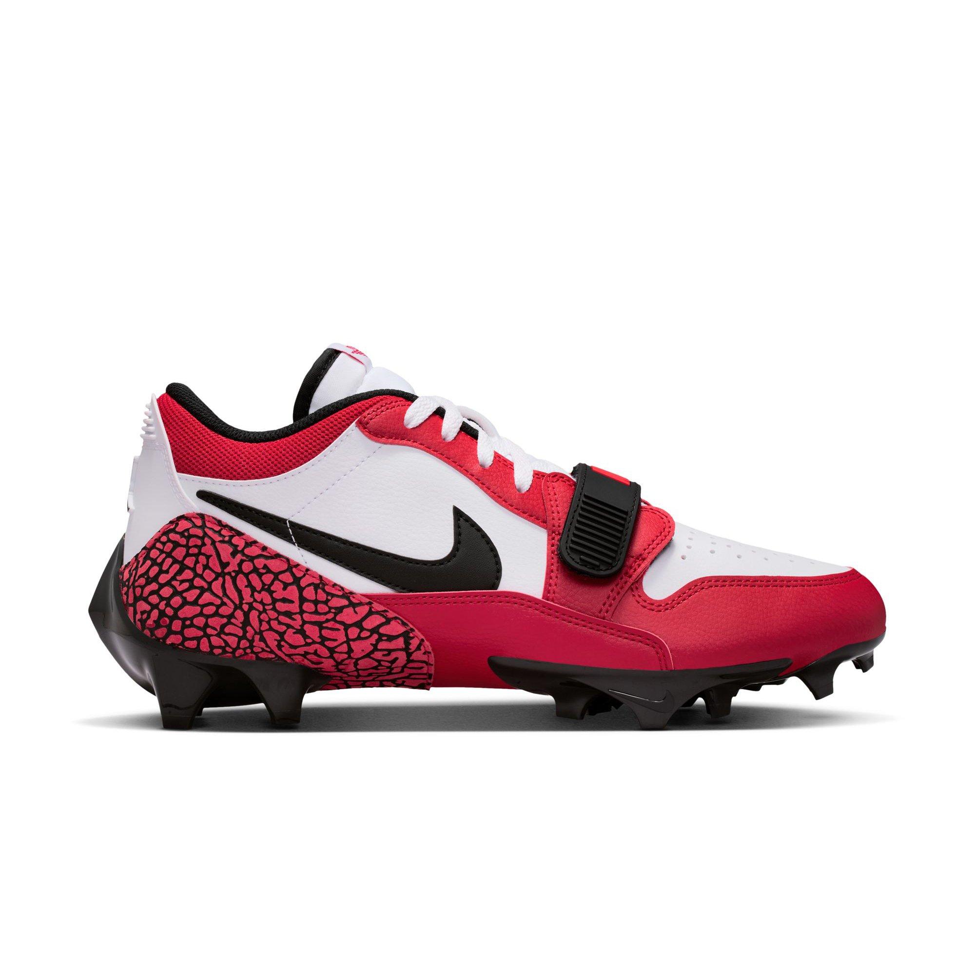 Jordan Legacy 312 Low TD "White/Black/Varsity Red" Men's Football Cleat - WHITE/BLACK/RED